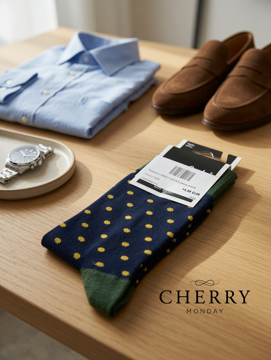 cherry monday 8626 (24) Moške premium modne nogavice