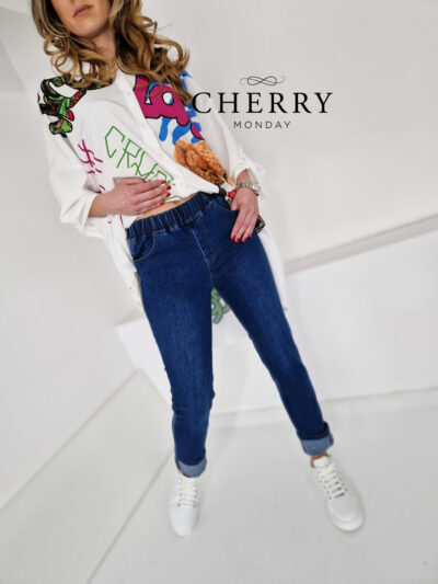 Elastične jeans hlače plus size14 Elastične jeans hlače plus size