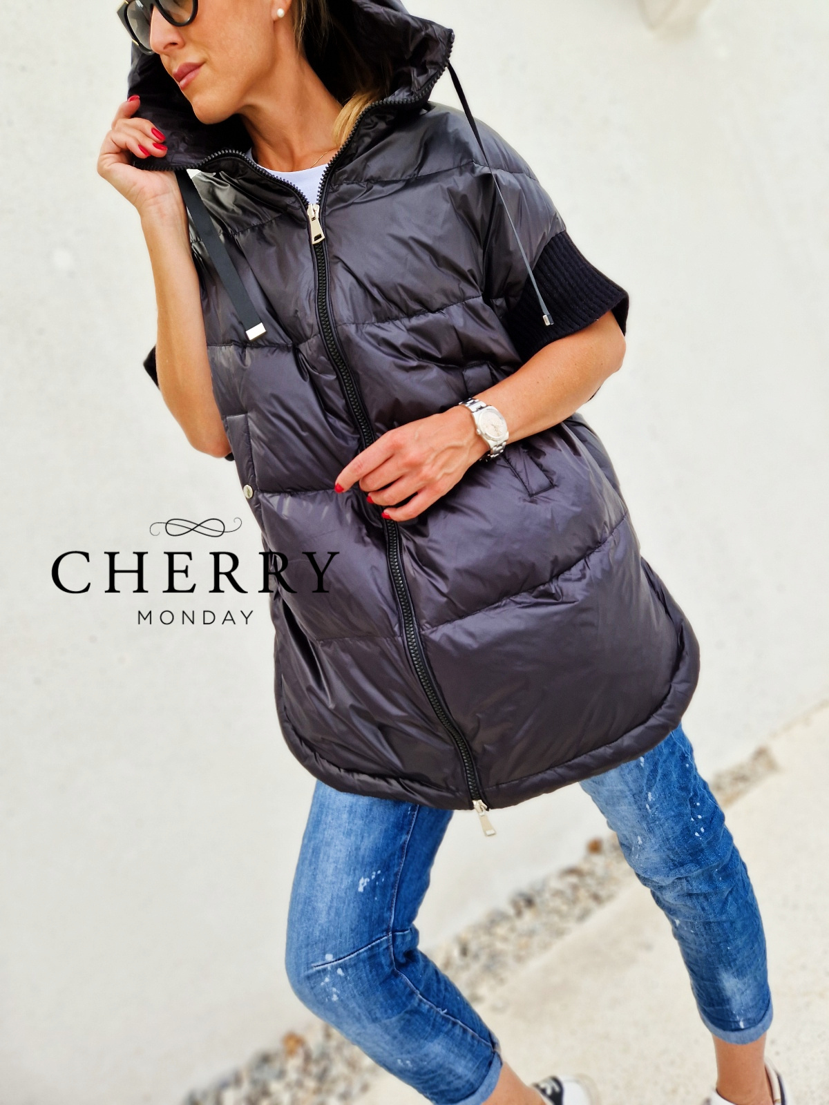 Trendi oversize bunda brezrokavnik 8