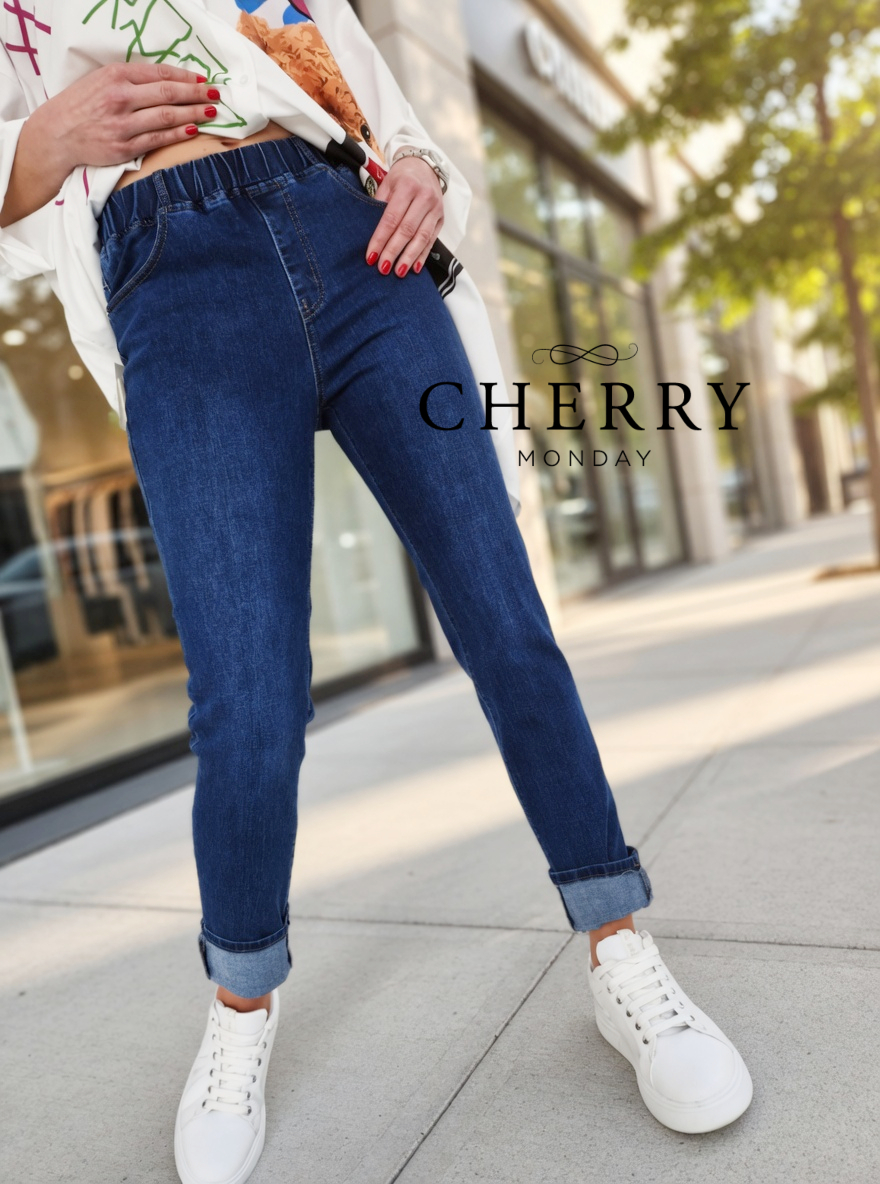 Elastične jeans hlače plus size
