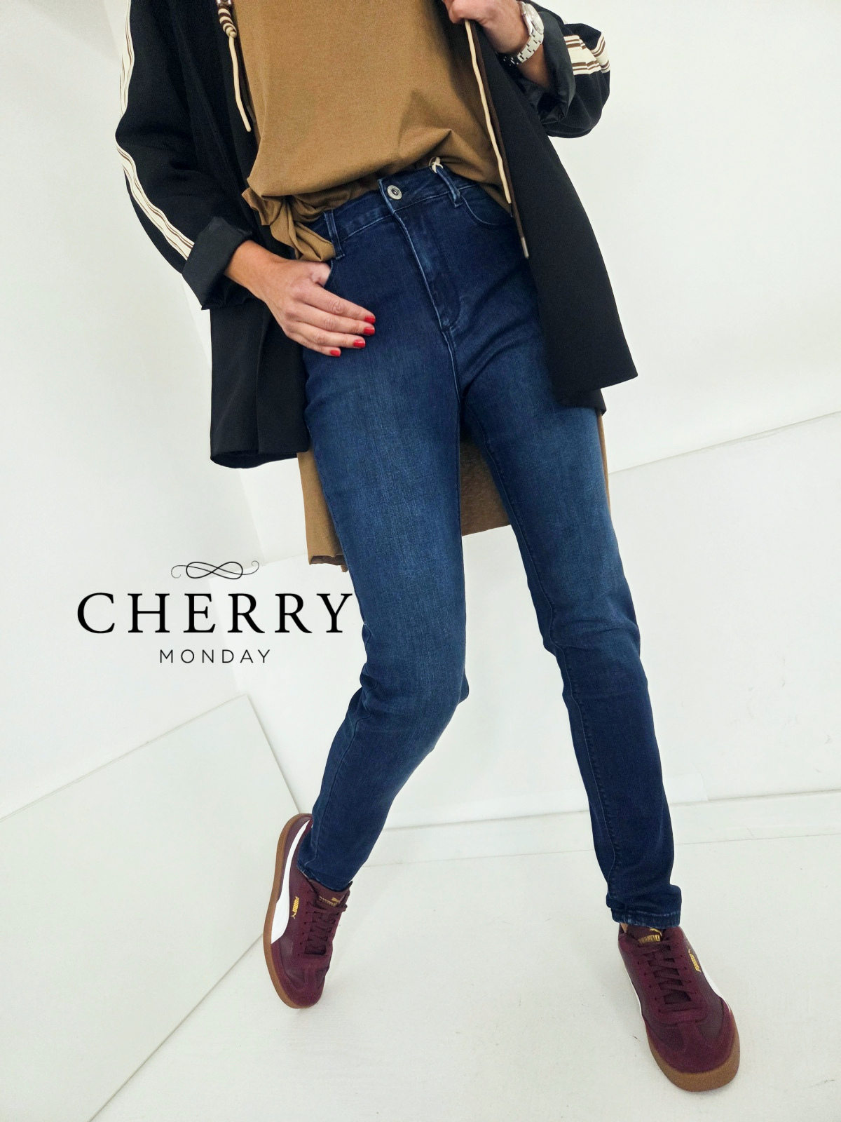 Elastične jeans hlače plus size