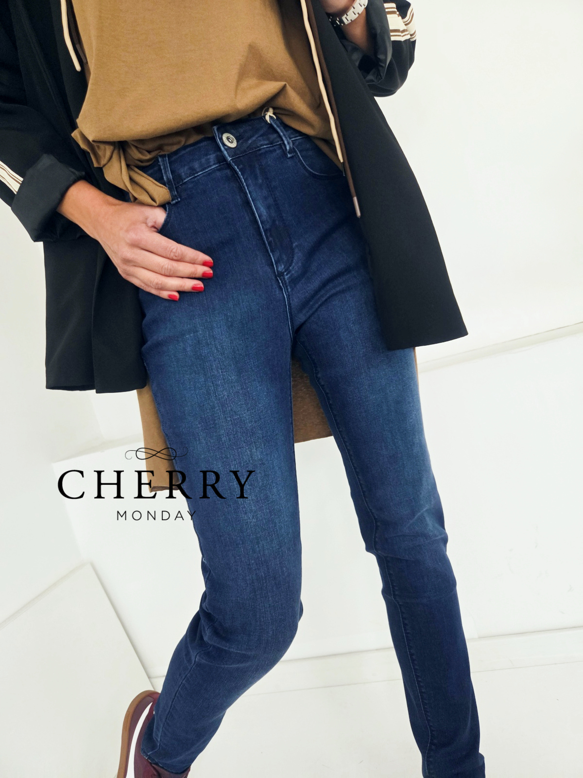 Elastične jeans hlače plus size