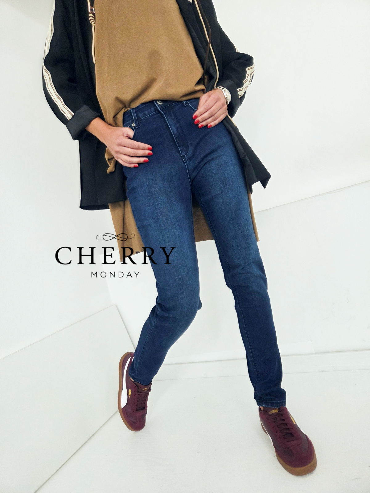 Elastične jeans hlače plus size