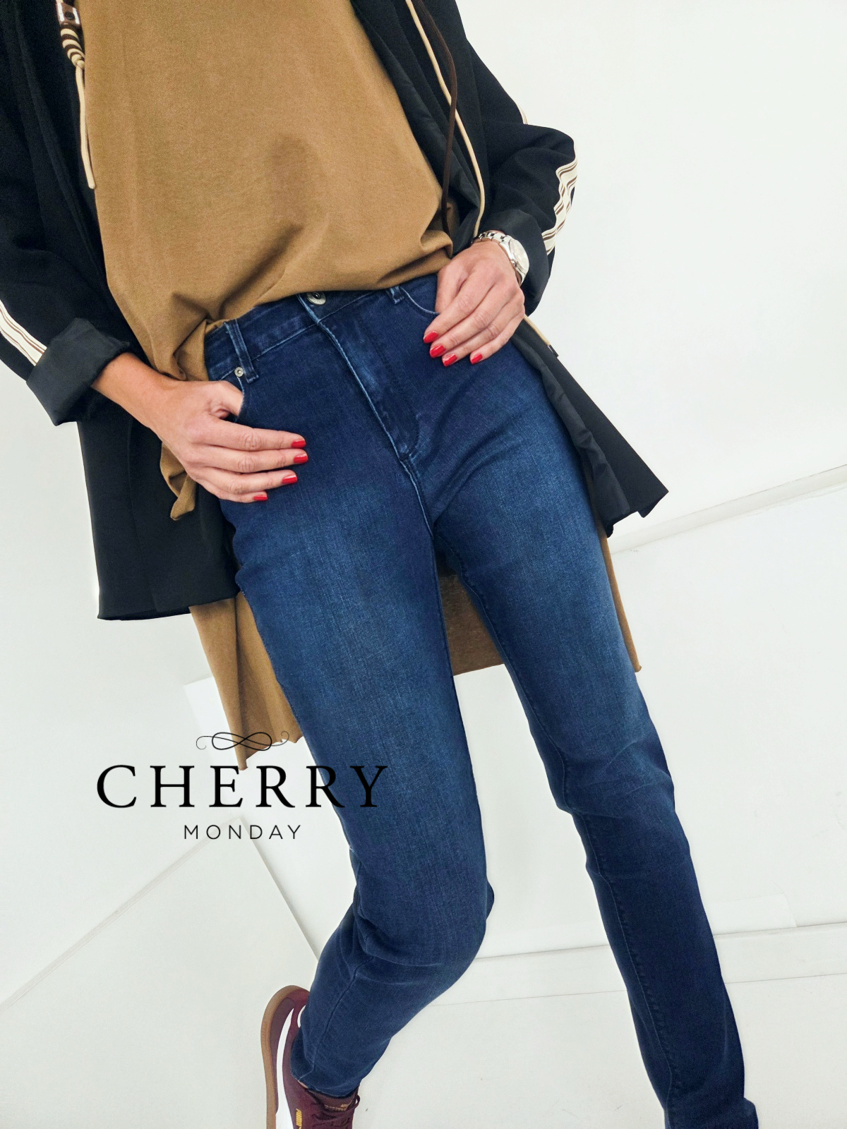 Elastične jeans hlače plus size