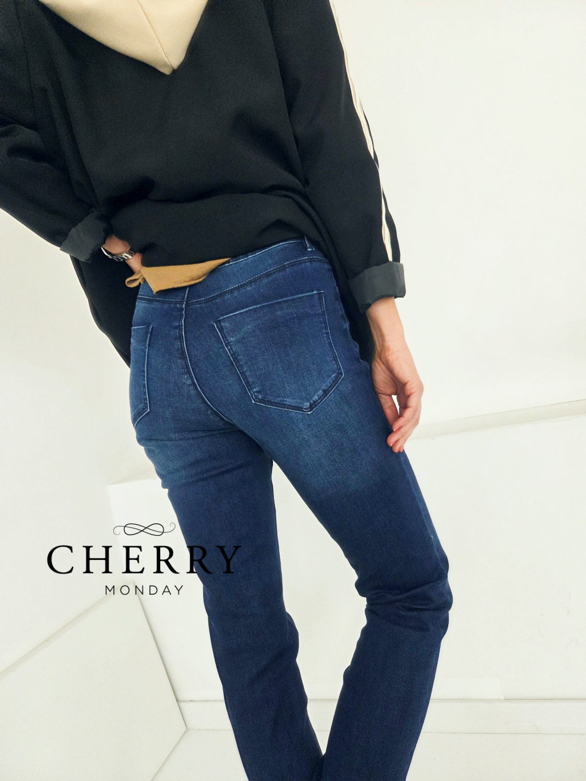 Elastične jeans hlače plus size