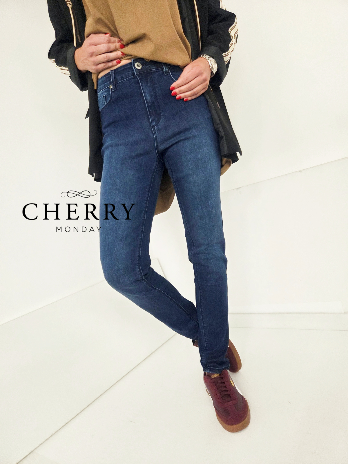 Elastične jeans hlače plus size