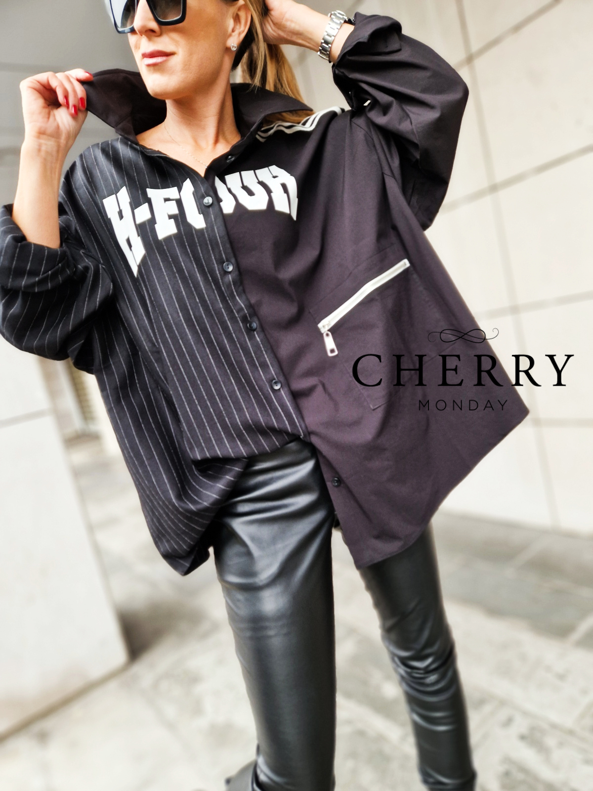 Oversize srajca kombiniranega stila