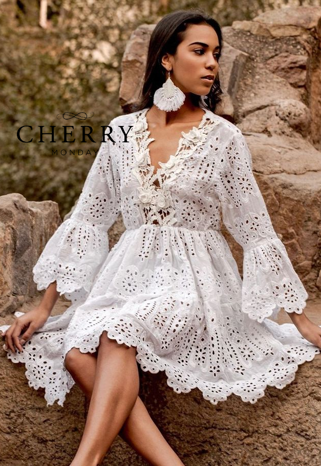 Boho čipkasta obleka