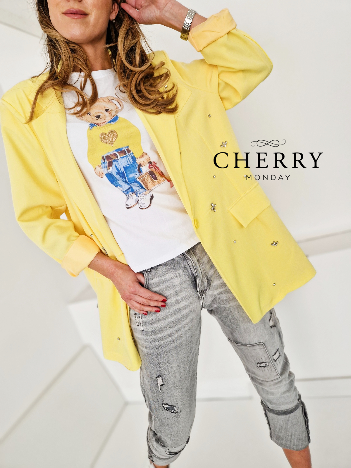 Modni blazer širokega kroja