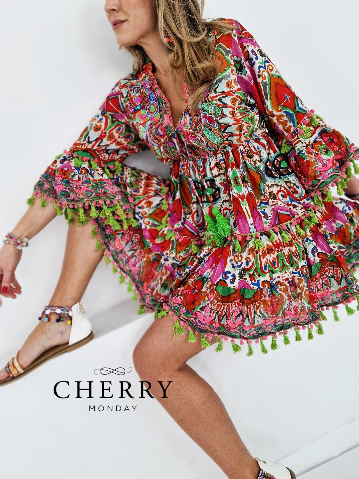 Pisana obleka v boho stilu