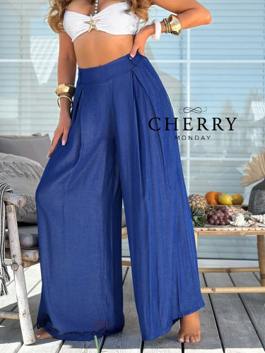 Bombažna palazzo hlačna trenirka