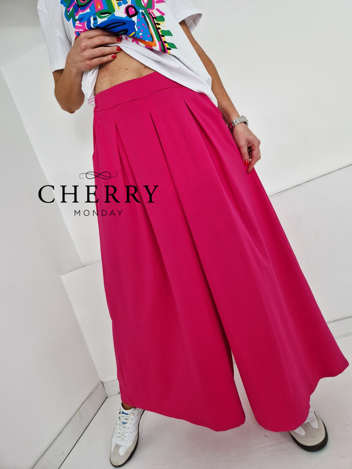 Bombažna palazzo hlačna trenirka