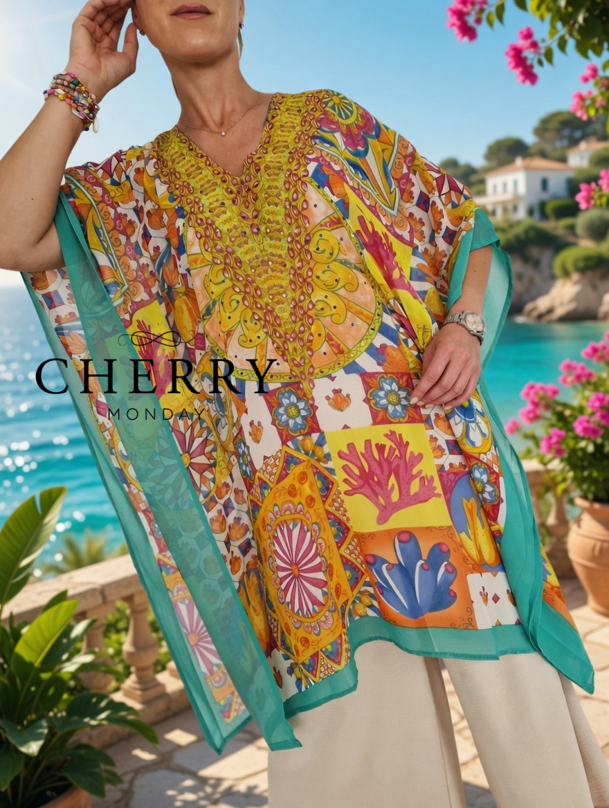 Boemski kaftan s perlicami