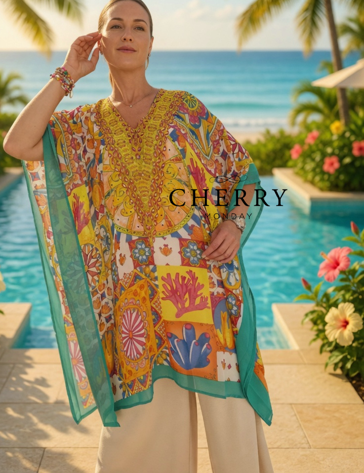 Boemski kaftan s perlicami