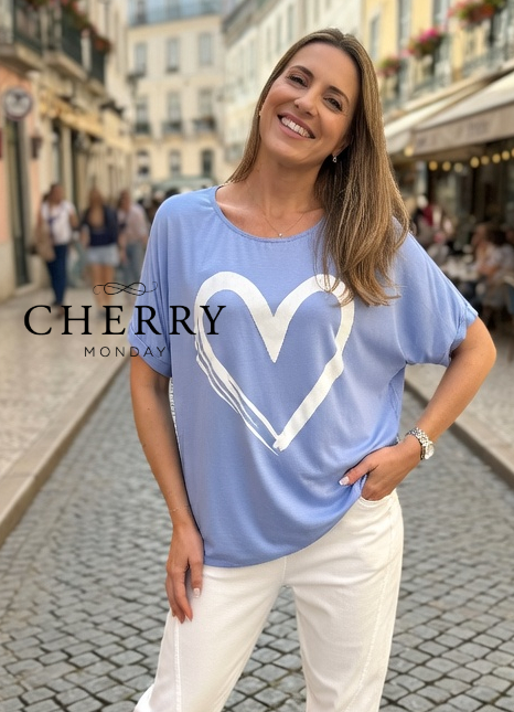 Ohlapna majica s potiskom srca