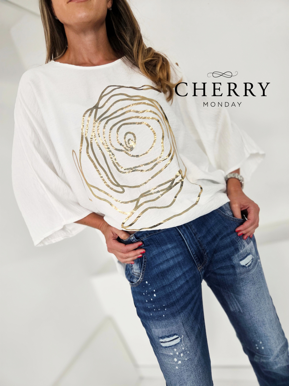 Tunika s potiskom zlate vrtnice1 Tunika s potiskom zlate vrtnice