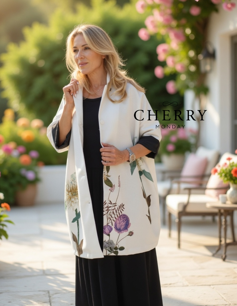 cherry monday (40) Oversized jakna s cvetličnim potiskom