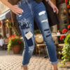 Jeans hlače z zaplatami