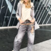Urbane jeans hlače z zajčkom
