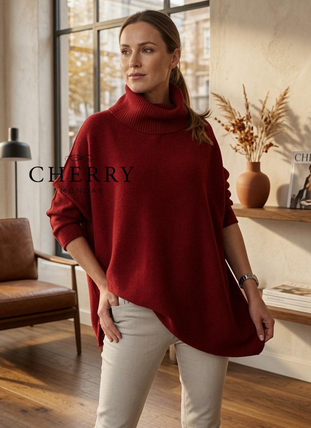 grok-image-c3c28b67-280b-4b34-87b6-246394691e889f Enobarvni pulover širokega kroja