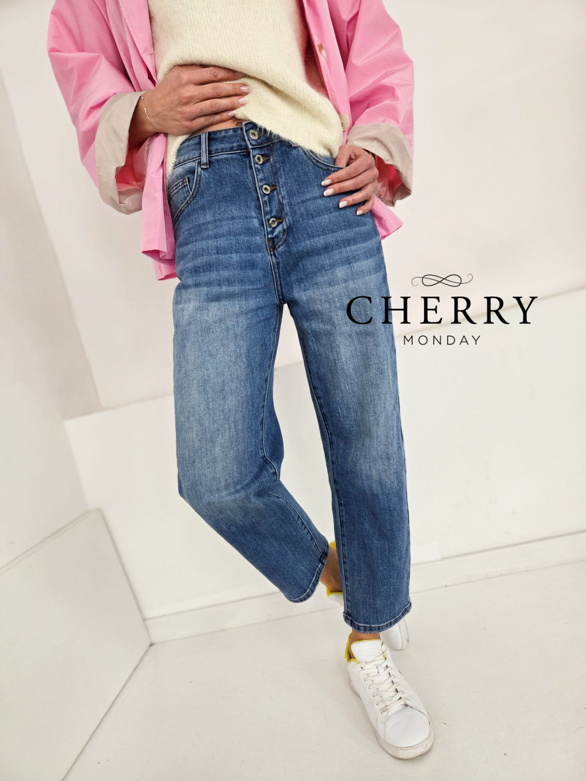 Jeans hlace z visokim pasom (6) Jeans hlače z visokim pasom