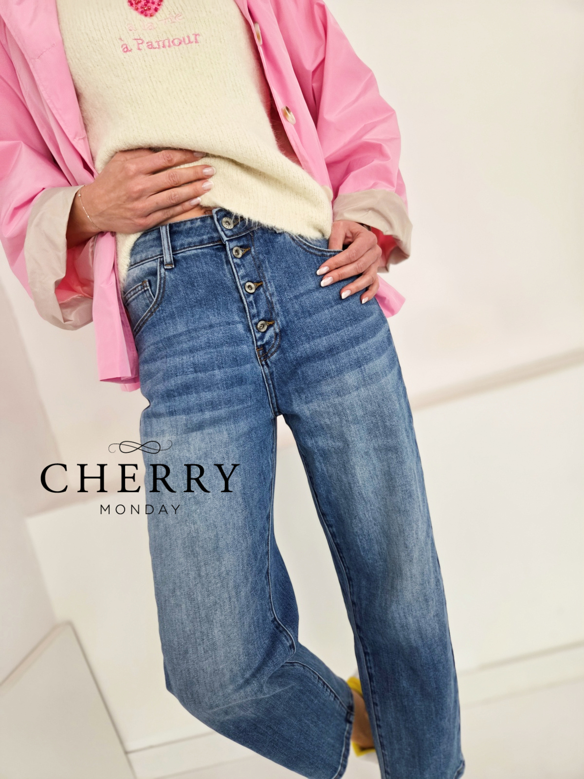 Jeans hlace z visokim pasom (7) Jeans hlače z visokim pasom