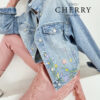 Jeans jakna s cvetlicami