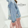Jeans jakna s cvetlicami