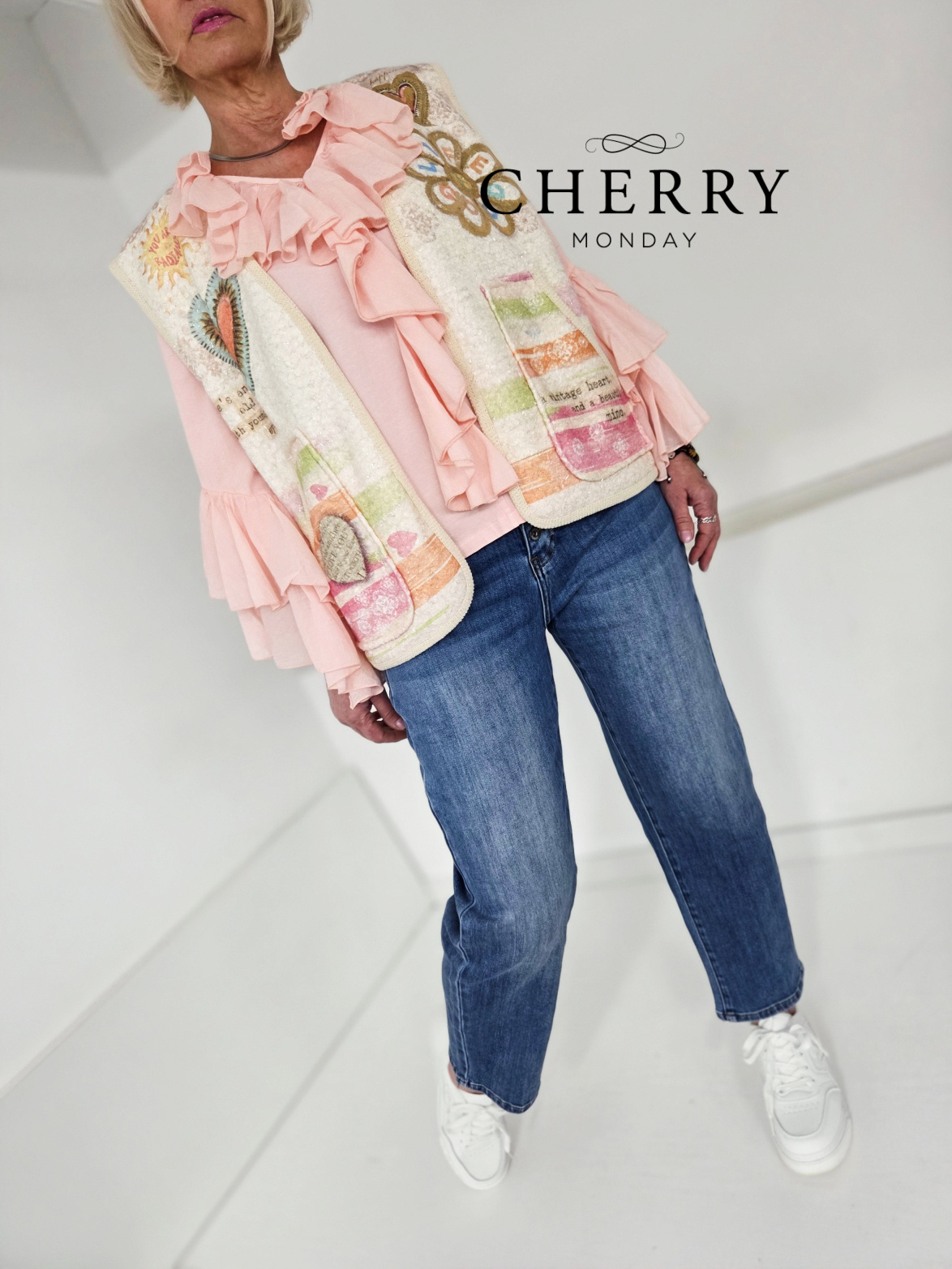 Modni telovnik z umetniškim potiskom