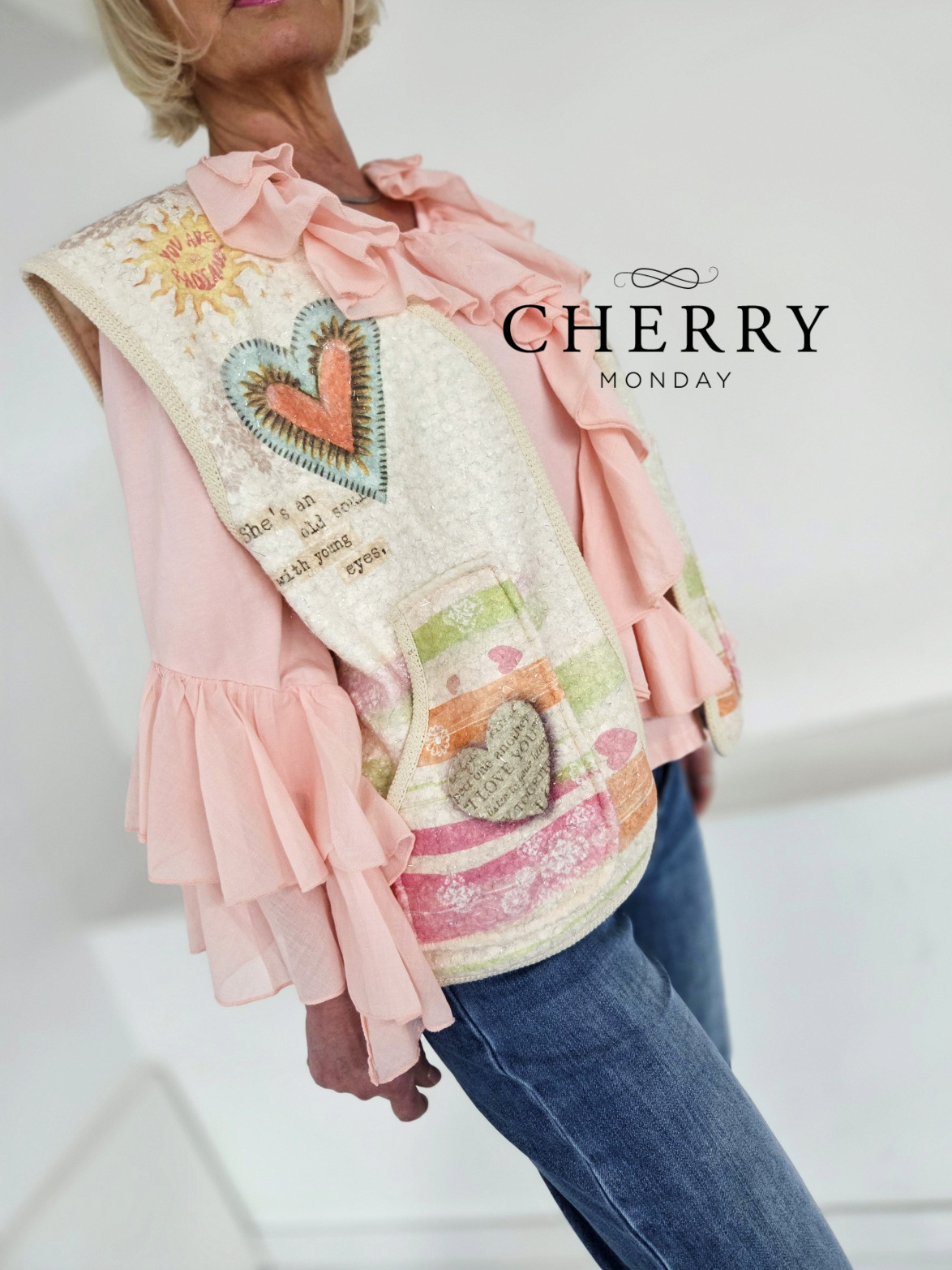 Modni telovnik z umetniškim potiskom