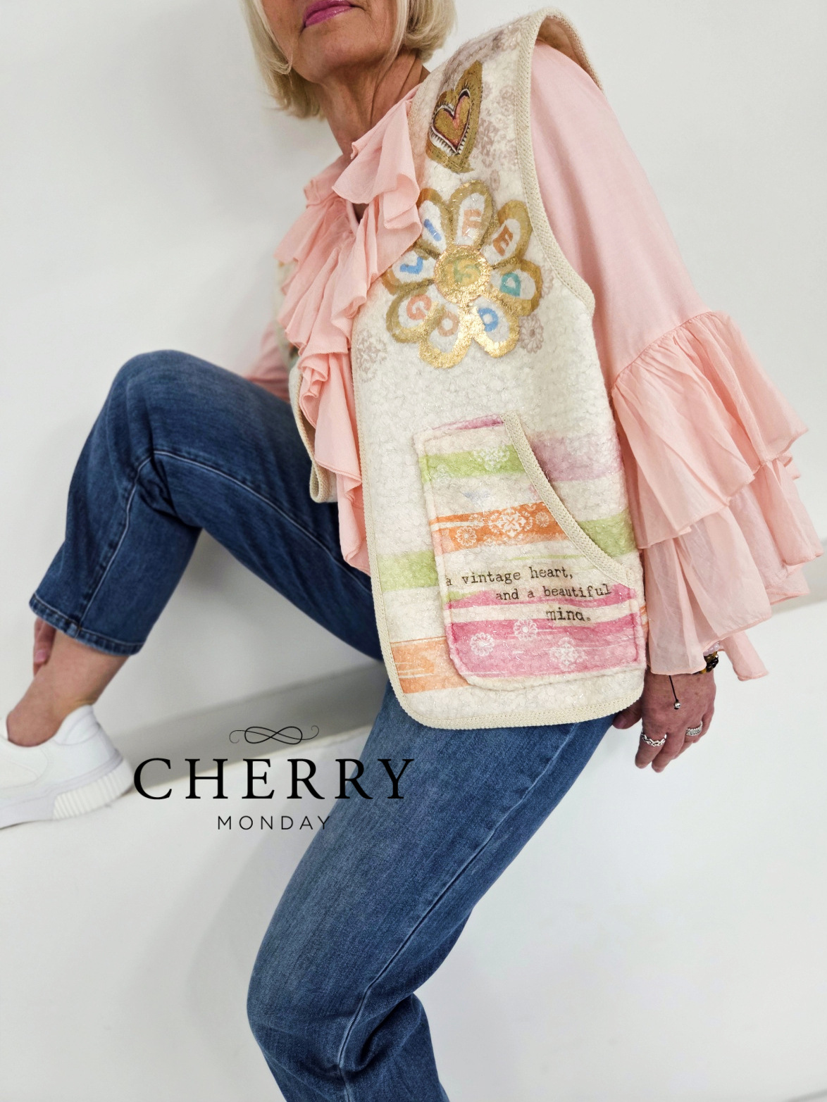 Modni telovnik z umetniškim potiskom