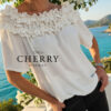cherry monday (54) Bluza z bogatimi volančki na ovratniku