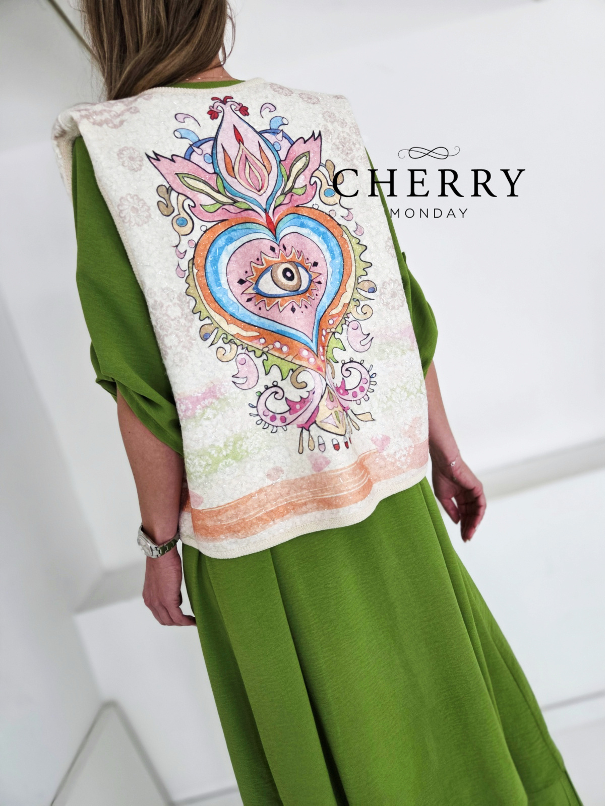 Modni telovnik z umetniškim potiskom