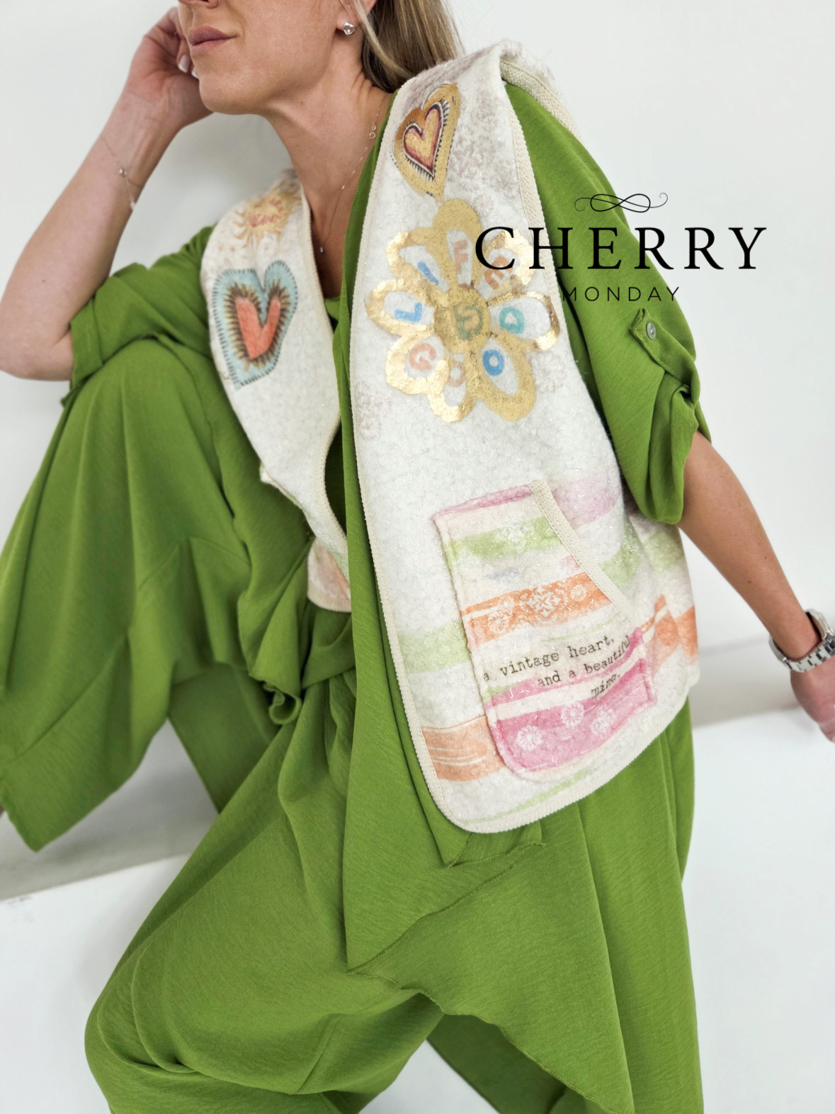 Modni telovnik z umetniškim potiskom