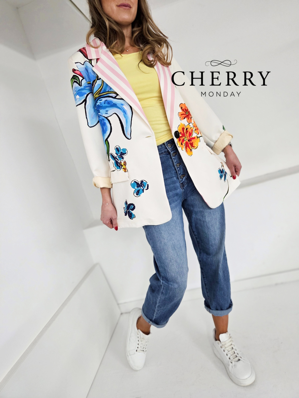 Blazer s potiskom cvetlic