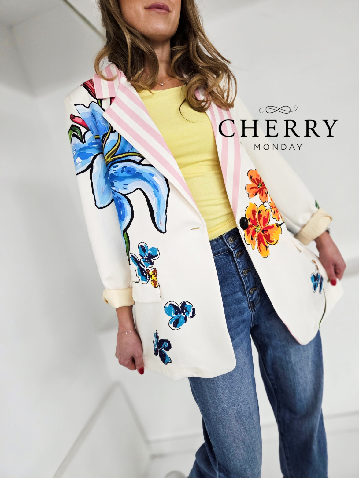 Blazer s potiskom cvetlic