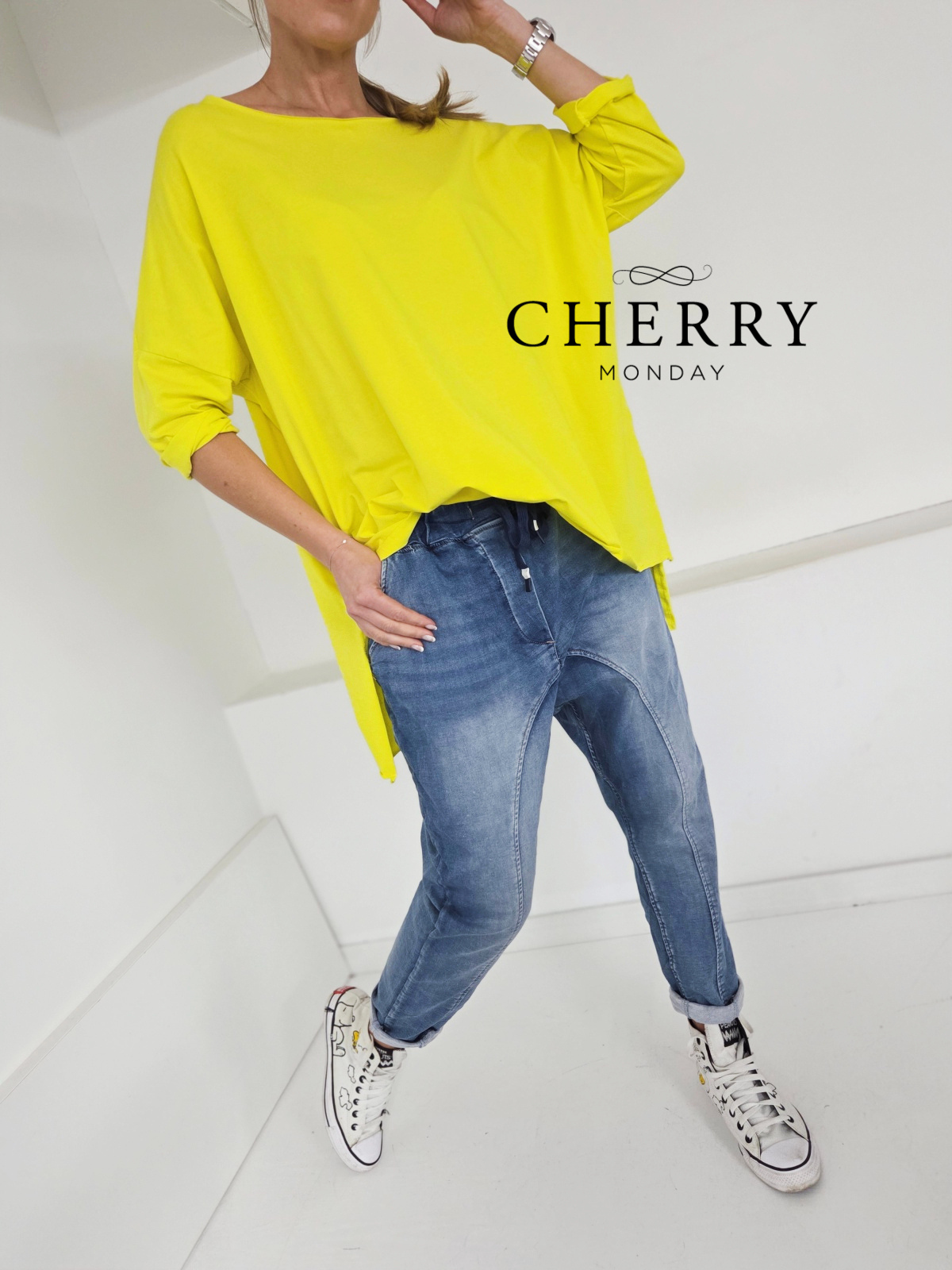 Elastične baggy jeans hlače