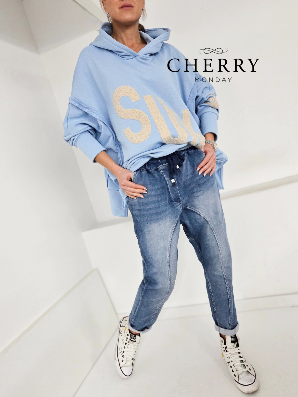 Elastične baggy jeans hlače