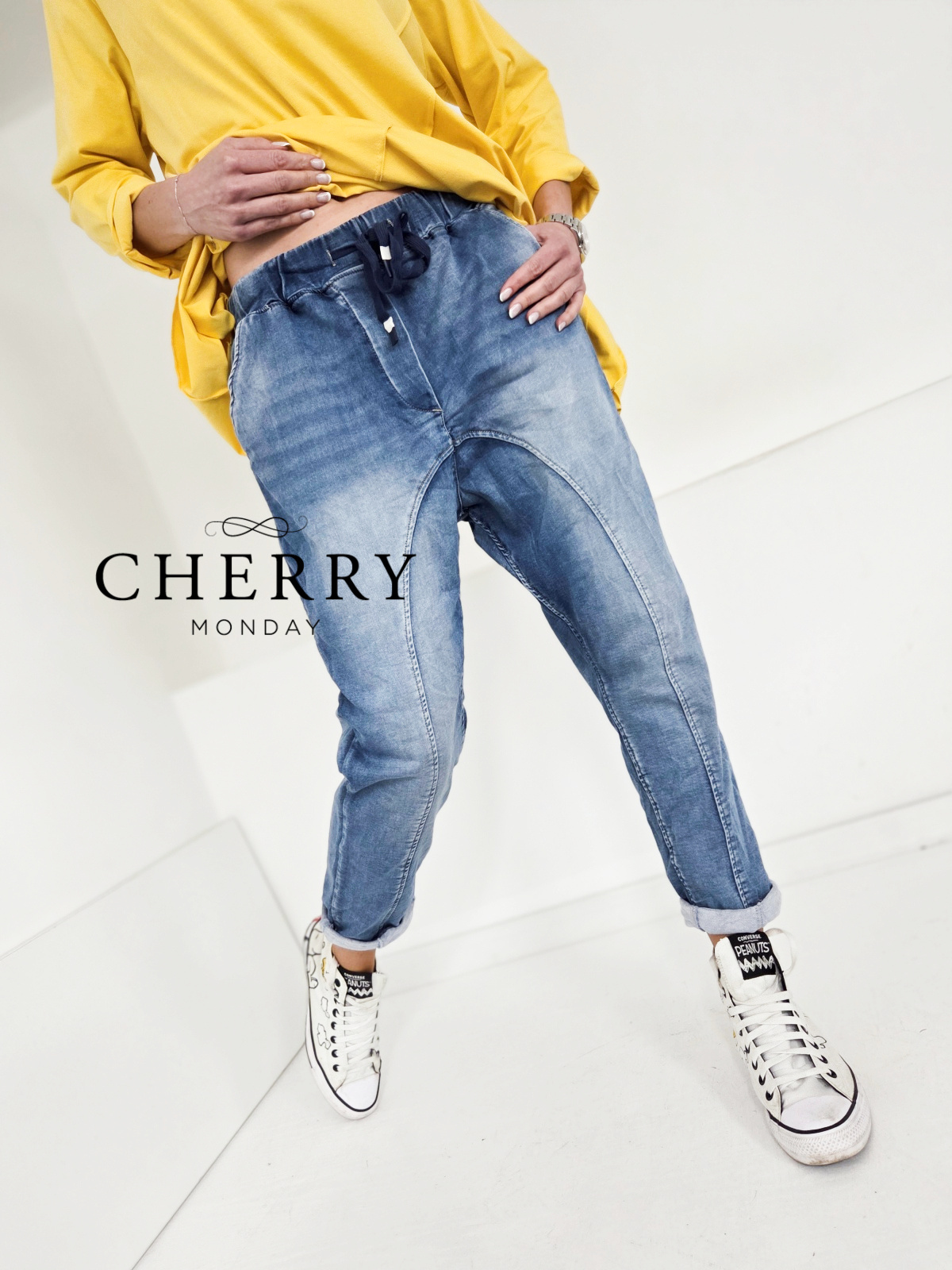 Elastične baggy jeans hlače