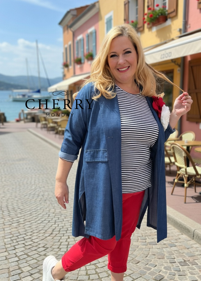 Prehodni plašč iz lahkotnega jeansa