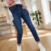 Elastične jeans hlače z vrvico