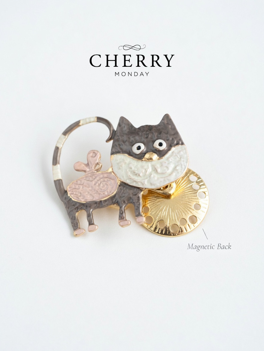 Magnetna broška maček