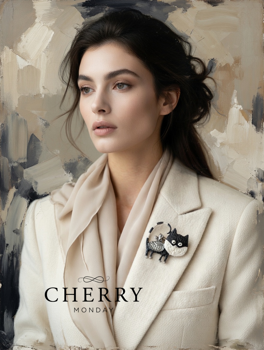 Magnetna broška maček