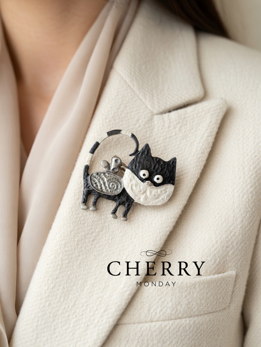 Magnetna broška maček