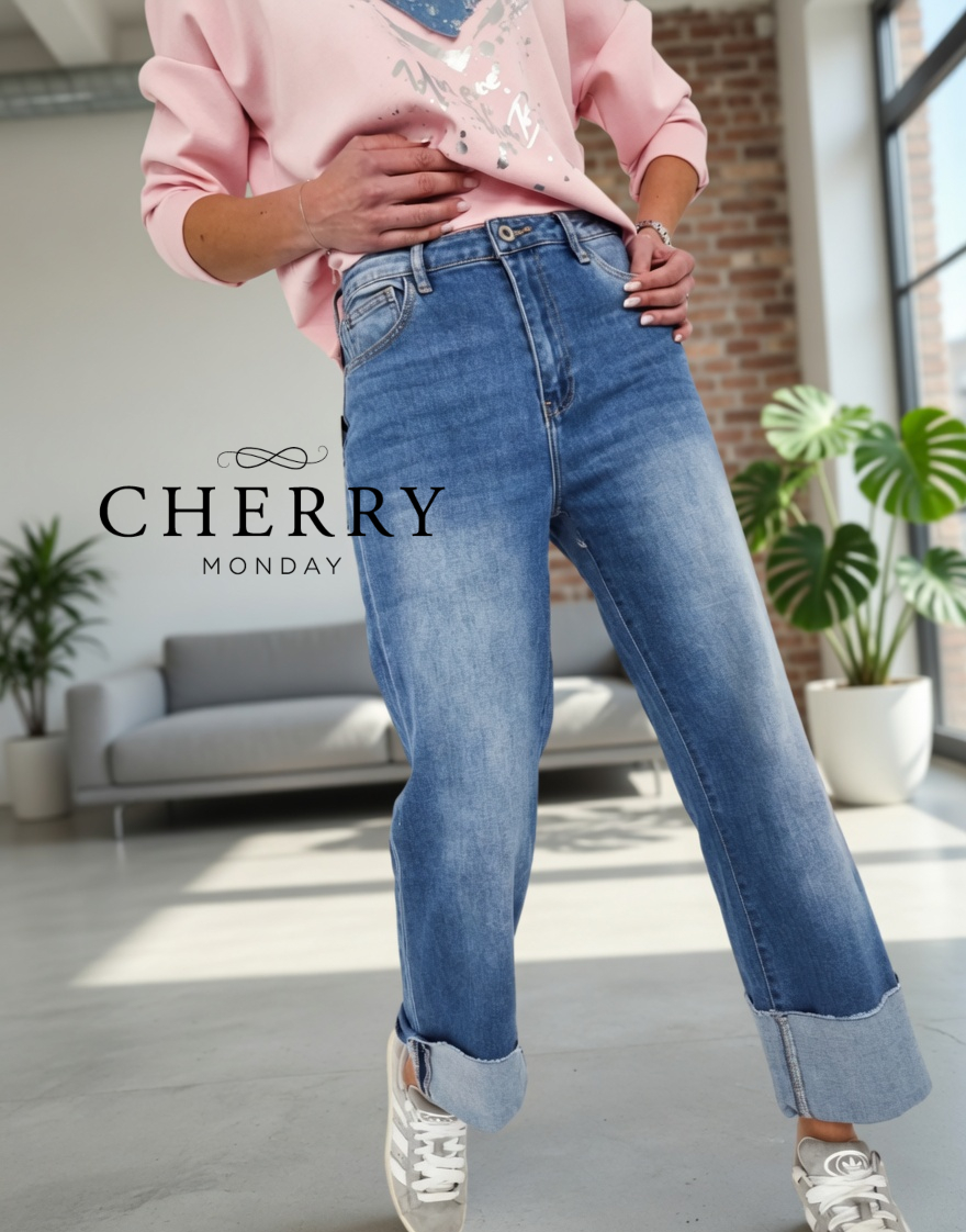 cherrymonday 5 (16) Jeans hlače z zavihanim robom
