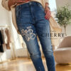 grok_image_1782883781824 Jeans hlače z dekorativnim vezenjem