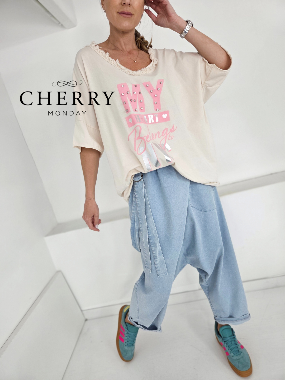 Jeans baggy hlače z žepi