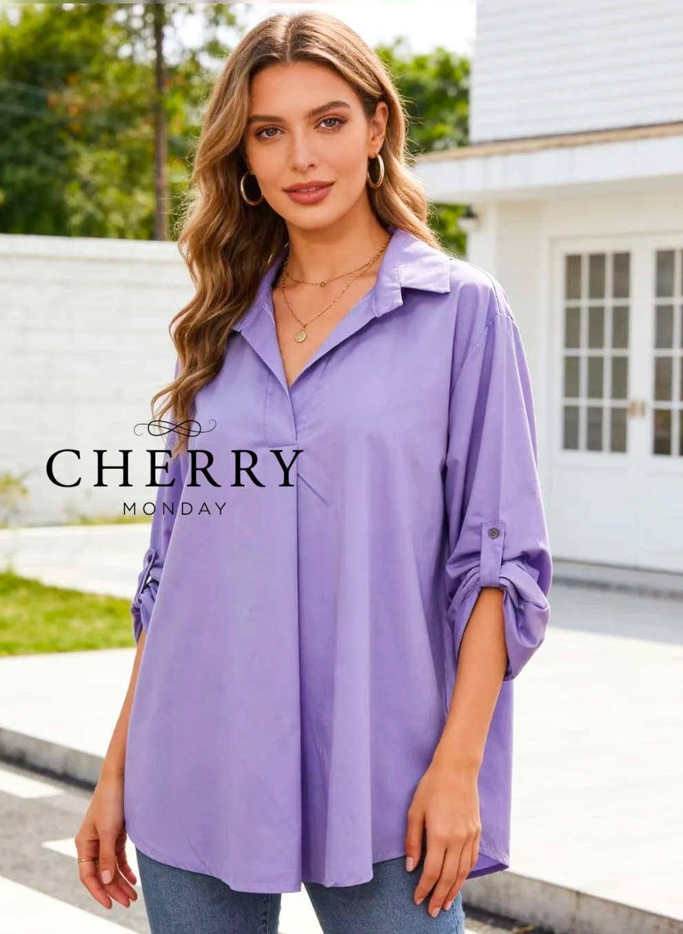 Lahkotna srajca z V izrezom