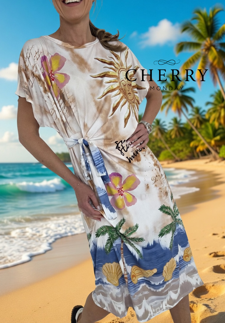 Obleka s potiskom in pentljo