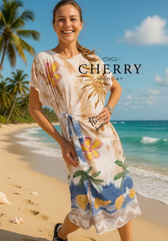 Obleka s potiskom in pentljo